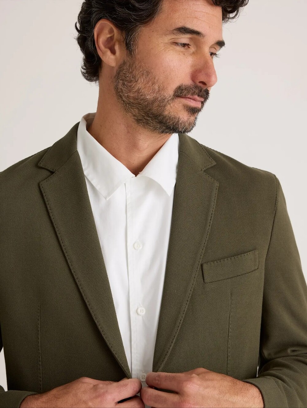 Quince Cotton Pique Knit Blazer (M)